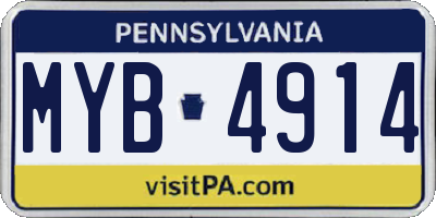 PA license plate MYB4914