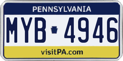 PA license plate MYB4946
