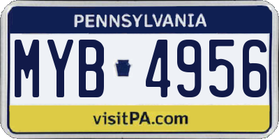 PA license plate MYB4956