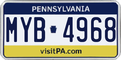 PA license plate MYB4968