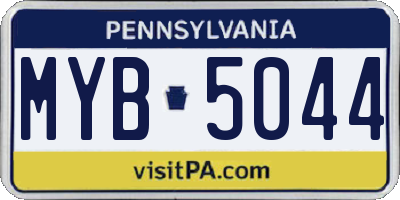 PA license plate MYB5044