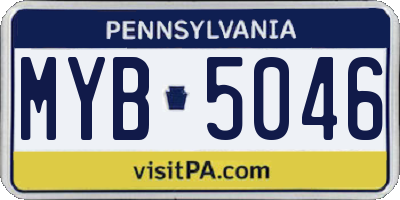 PA license plate MYB5046