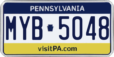 PA license plate MYB5048