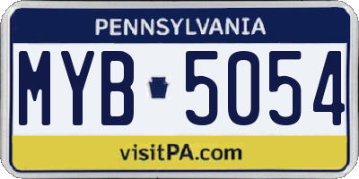 PA license plate MYB5054