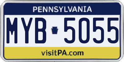PA license plate MYB5055