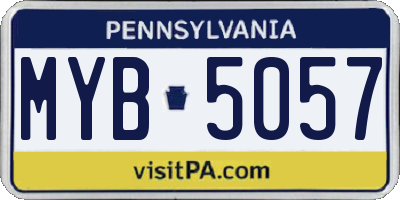 PA license plate MYB5057