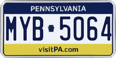 PA license plate MYB5064