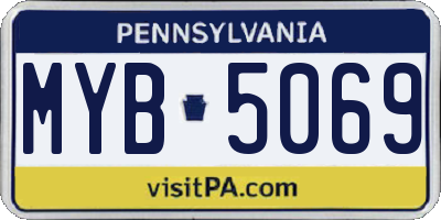 PA license plate MYB5069