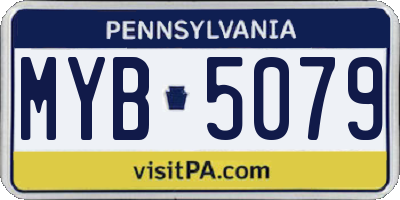 PA license plate MYB5079