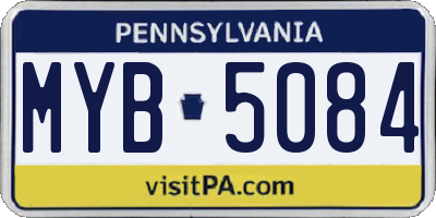PA license plate MYB5084