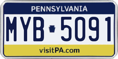 PA license plate MYB5091