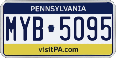 PA license plate MYB5095