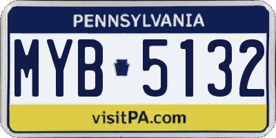 PA license plate MYB5132