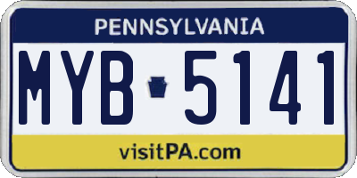 PA license plate MYB5141