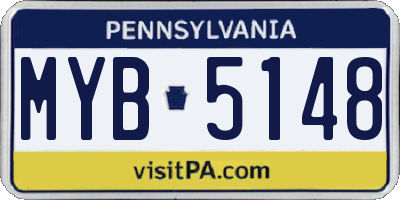 PA license plate MYB5148