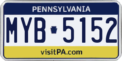 PA license plate MYB5152