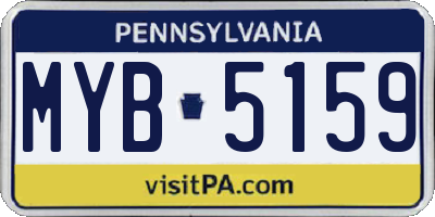 PA license plate MYB5159