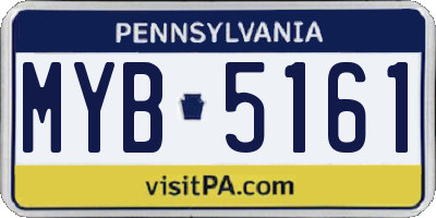 PA license plate MYB5161