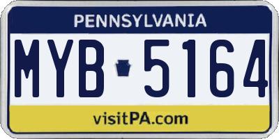 PA license plate MYB5164