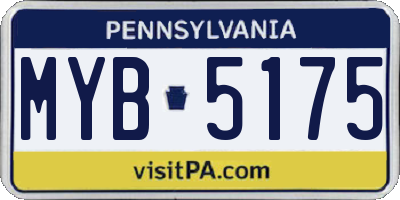 PA license plate MYB5175
