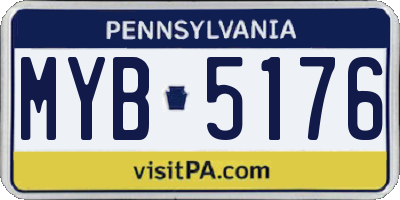 PA license plate MYB5176