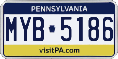 PA license plate MYB5186