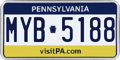 PA license plate MYB5188
