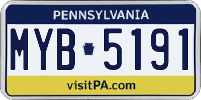 PA license plate MYB5191