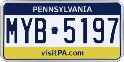 PA license plate MYB5197