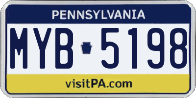 PA license plate MYB5198