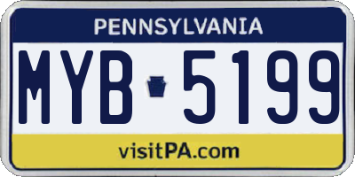PA license plate MYB5199