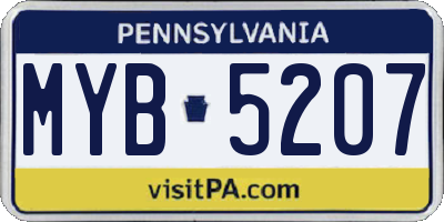 PA license plate MYB5207