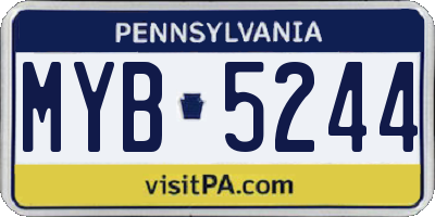 PA license plate MYB5244
