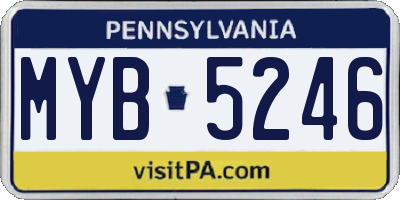 PA license plate MYB5246