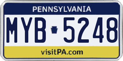 PA license plate MYB5248