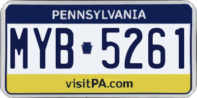 PA license plate MYB5261