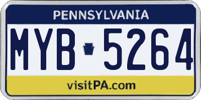PA license plate MYB5264