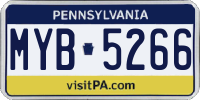 PA license plate MYB5266