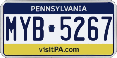 PA license plate MYB5267