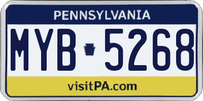 PA license plate MYB5268