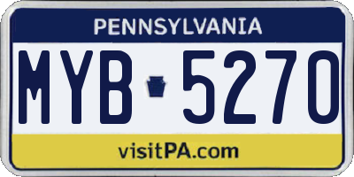 PA license plate MYB5270