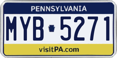PA license plate MYB5271