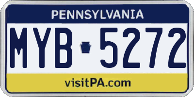 PA license plate MYB5272