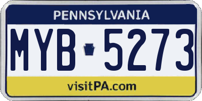 PA license plate MYB5273
