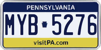 PA license plate MYB5276