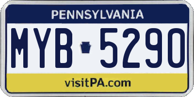 PA license plate MYB5290