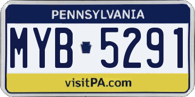 PA license plate MYB5291