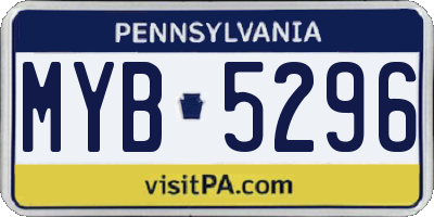 PA license plate MYB5296