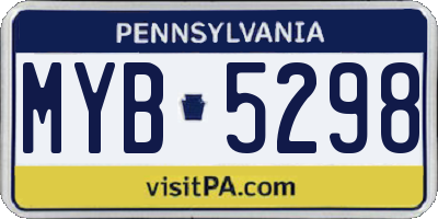 PA license plate MYB5298