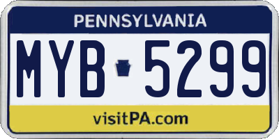 PA license plate MYB5299